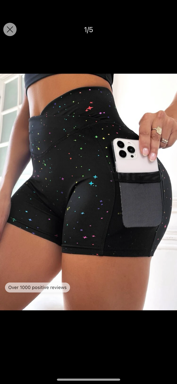 Sports Shorts With Phone Pocket Stretchy Shorts