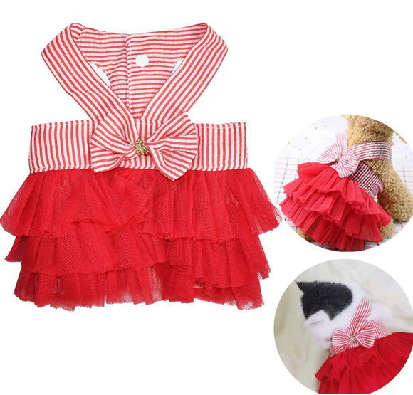 Pet Striped Tutu Dress