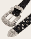 Crocodile Embossed Eyelet Decor Belt