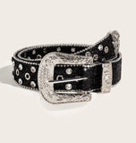 Crocodile Embossed Eyelet Decor Belt