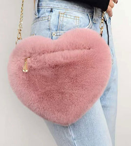 Heart Shaped Fluffy Purse