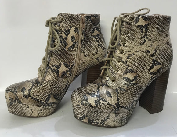 Snake Skin Heel Boots