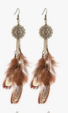 Feather dangle earrings