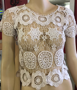 Crochet Short Sleeve Top