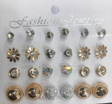 12 pair assorted Fashion Jewelry stud Earrings