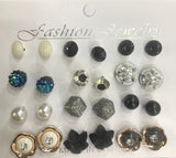 12 pair assorted Fashion Jewelry stud Earrings