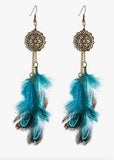 Feather dangle earrings