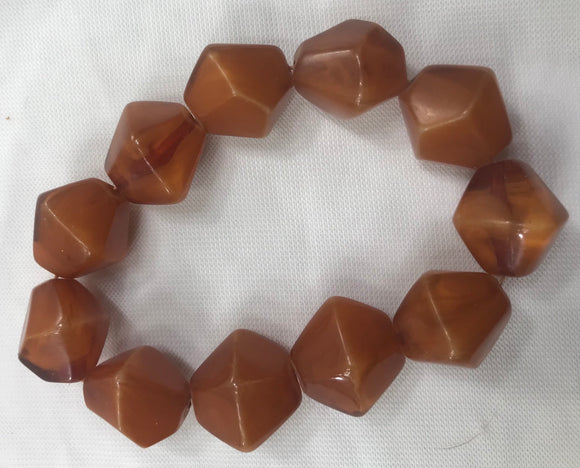 Stretchy rusty rock beaded Bracelet