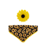 Sunflower Bandana and flower collar slide accessory