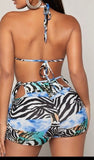 2-piece zebra print short set