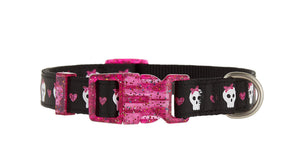 Black and pink Skull Pet Collar