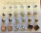 12 pair assorted Fashion Jewelry stud Earrings