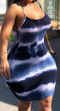 Spaghetti strap tie dye dress