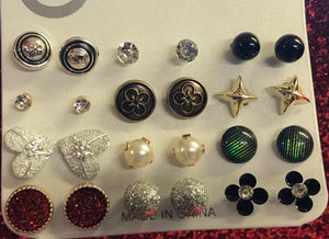 12 pair assorted Bloom stud Earrings