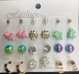 12 pair assorted Fashion Jewelry stud Earrings