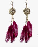 Feather dangle earrings