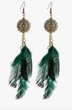 Feather dangle earrings