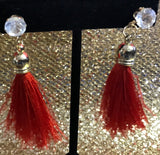 1 1/2in Tassel cubic zirconia stud Earrings