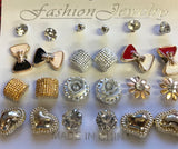 12 pair assorted Fashion Jewelry stud Earrings