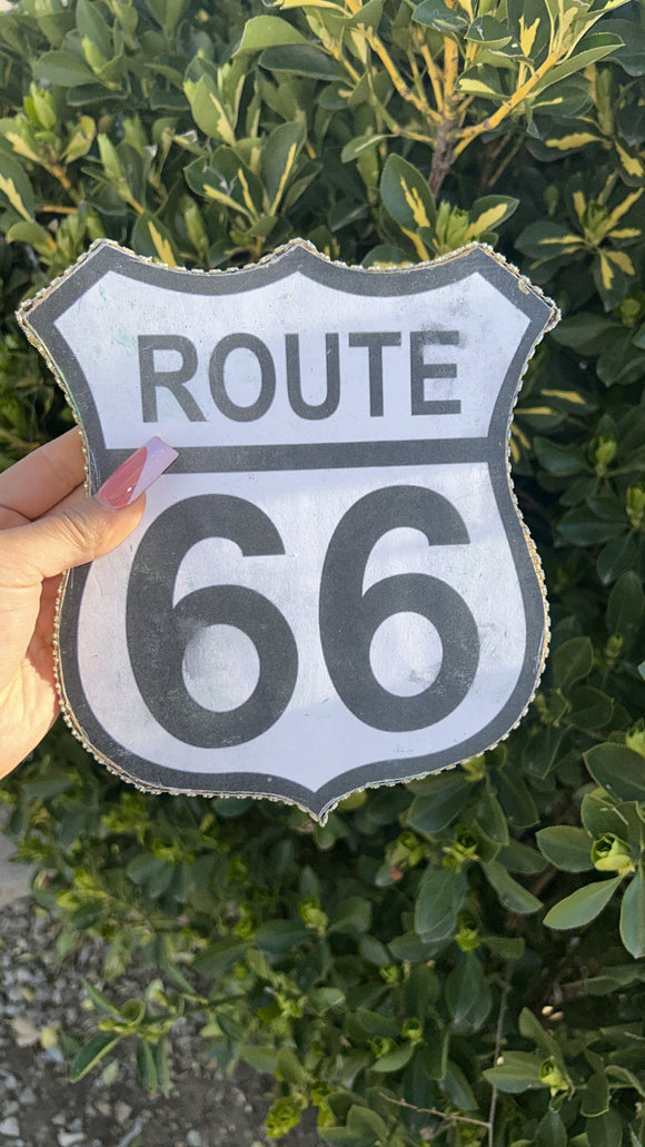 Route 66 Wooden Plaque