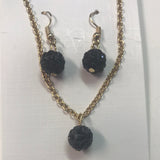 Crystal ball Earring and necklace set